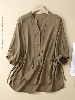 เสื้อลินินคนอ้วน เสื้อทีเชิ้ตคนอ้วนผู้หญิง เสื้อทีเชิ้ตตัวใหญ่ By Literary Plus size