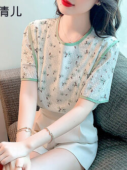 เสื้อลูกไม้ แขนสั้น