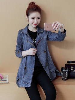 เสื้อแจ็คเก็ตยีนส์ เสื้อยีนส์ผู้หญิงเทห์ๆ