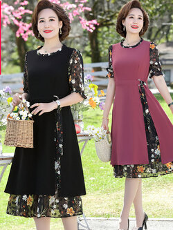 เดรสวัยผู้ใหญ่40-60ปี เดรสคุณแม่ ชุดเดรสทำงานวัยผู้ใหญ่ แบรนด์ MAMA DRESS