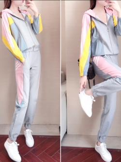 ชุดวอร์ม สูทเกาหลี Jumpsuit ชุดจั้มสูท ชุดเซท 2 ชิ้น ชุดกีฬาผู้หญิง ชุดออกกำลังกาย เสื้อกันหนาว ชุดวอร์มคู่