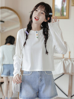 เสื้อผ้าวัยรุ่นเกาหลี เสื้อยืดวัยรุ่นผู้หญิง มีขนาด S M L XL