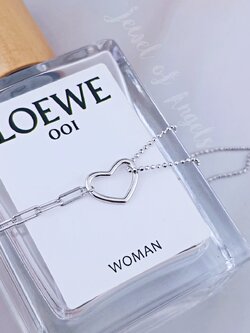 สร้อยข้อมือเงินแท้S925 รุ่น Charming สร้อยโซ่และดอท จี้หัวใจโปร่ง สีเงิน เงินแท้ทั้งชิ้น Silver925