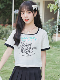 เสื้อผ้าวัยรุ่นเกาหลี เสื้อยืดวัยรุ่นผู้หญิง มีขนาด S M L XL