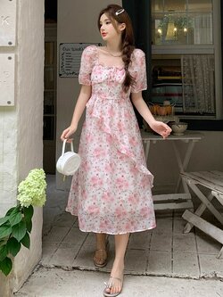 เดรสแขนสั้น มีไซส์ L-4XLอก 38-47 นิ้ว ใส่ได้ทั้งสาวหุ่นดีน่ารักจนถึงสาวอวบพลัสไซส์ จัดส่งฟรี! ทักแชทสั่งซื้อ