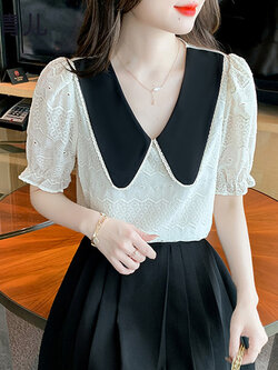 เสื้อลูกไม้ แขนสั้น