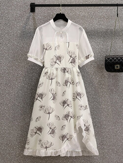 เดรสแขนสั้น มีไซส์ L-4XLอก 38-47 นิ้ว ใส่ได้ทั้งสาวหุ่นดีน่ารักจนถึงสาวอวบพลัสไซส์ จัดส่งฟรี! ทักแชทสั่งซื้อ