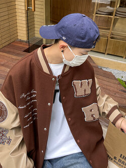 เสื้อแจ็คเก็ตเบสบอล เสื้อคลุม เสื้อแขนยาวสไตล์เกาหลี