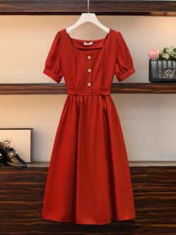 เดรสแขนสั้น มีไซส์ L-4XLอก 38-47 นิ้ว ใส่ได้ทั้งสาวหุ่นดีน่ารักจนถึงสาวอวบพลัสไซส์