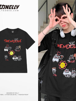 เสื้อยืดคอกลม ผู้ชาย เสื้อยืดผู้ชายเกาหลี เสื้อยืดเกาหลี แบรนด์ NELLY