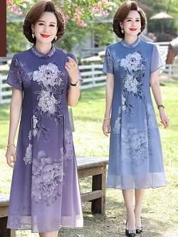 เดรสวัยผู้ใหญ่40-60ปี เดรสคุณแม่ ชุดเดรสทำงานวัยผู้ใหญ่ แบรนด์ MAMA DRESS