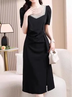 เดรสสีดำสุภาพ เรียบหรู ดูดี เหมาะกับทุกโอกาส | เดรสผู้หญิงแฟชั่นสุภาพ