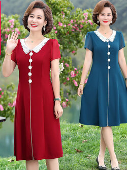 เดรสวัยผู้ใหญ่40-60ปี เดรสคุณแม่ ชุดเดรสทำงานวัยผู้ใหญ่ แบรนด์ MAMA DRESS