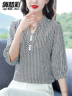 เสื้อชีฟอง เสื้อแฟชั่นสุภาพสตรีวัยผู้ใหญ่ มีไซต์ อก34นิ้ว-43นิ้ว