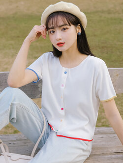 เสื้อผ้าวัยรุ่นเกาหลี เสื้อยืดวัยรุ่นผู้หญิง มีขนาด S M L XL