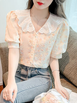 เสื้อลูกไม้ แขนสั้น