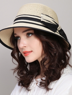 หมวกสาน หมวกสาน หมวกไปเที่ยงทะเล หมวกปานามาผู้หญิง