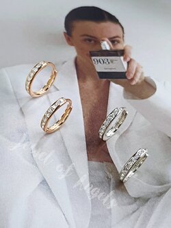 ต่างหูเงินแท้ S925 รุ่น Romance ต่างหูห่วงเพชร CZ 8เม็ด สีเงิน พิงค์โกลด์ ตุ้มหูเงินS925