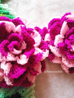(ราคาส่ง) กุหลาบถักไหมพรม Rose Flowers Crochet หลากสี 5 นิ้ว