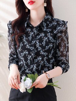 เสื้อเชิ้ตผู้หญิงแขนยาว เสื้อเชิ้ตผู้หญิงใส่ทํางาน 390 บาทต่อชิ้น ฟรีค่าจัดส่ง