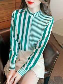 เสื้อเชิ้ตผู้หญิงแขนยาว เสื้อเชิ้ตผู้หญิงใส่ทํางาน 390 บาทต่อชิ้น ฟรีค่าจัดส่ง