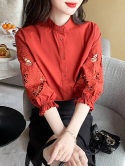 เสื้อลูกไม้ แขนสั้น