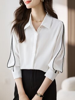 เสื้อเชิ้ตผู้หญิงแขนยาว เสื้อเชิ้ตผู้หญิงใส่ทํางาน 390 บาทต่อชิ้น ฟรีค่าจัดส่ง