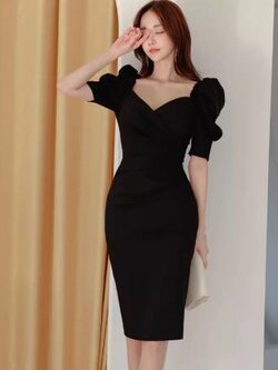 เดรสสีดำสุภาพ เรียบหรู ดูดี เหมาะกับทุกโอกาส | เดรสผู้หญิงแฟชั่นสุภาพ