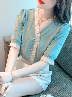 เสื้อลูกไม้ แขนสั้น