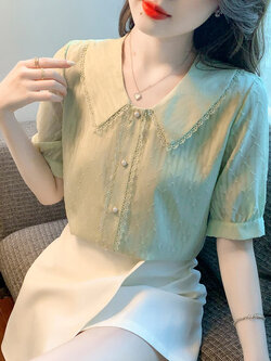 เสื้อลูกไม้ แขนสั้น