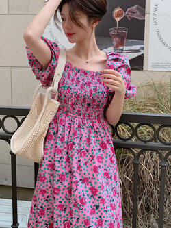 เดรสแขนสั้นมีไซส์L-4XLอก38-47นิ้ว