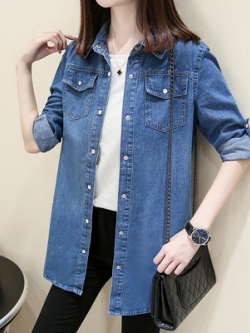 เสื้อแจ็คเก็ตยีนส์ เสื้อยีนส์ผู้หญิงเทห์ๆ