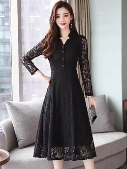 เดรสสีดำสุภาพ เรียบหรู ดูดี เหมาะกับทุกโอกาส | เดรสผู้หญิงแฟชั่นสุภาพ