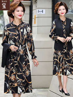 เดรสวัยผู้ใหญ่40-60ปีเดรสคุณแม่ Yi Shi Bao