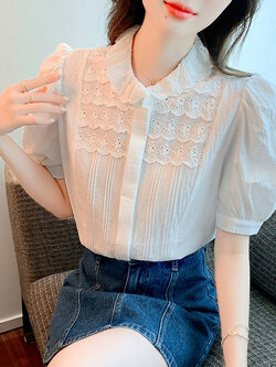 เสื้อลูกไม้ แขนสั้น