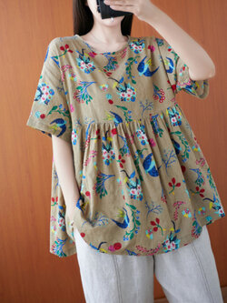 เสื้อผ้าฝ้ายสไตล์วินเทจ ใส่ตั้งแต่สาวผอม-สาวอวบ น้ำหนักตัว50-90 กิโลกรัม By Meimei plus size