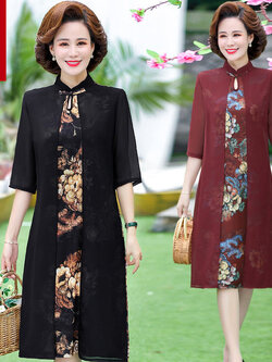 เดรสวัยผู้ใหญ่40-60ปี เดรสคุณแม่ ชุดเดรสทำงานวัยผู้ใหญ่ แบรนด์ MAMA DRESS