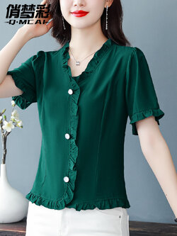 เสื้อชีฟอง เสื้อแฟชั่นสุภาพสตรีวัยผู้ใหญ่ มีไซต์ อก34นิ้ว-43นิ้ว