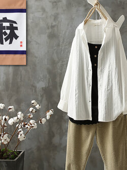 เสื้อเชิ้ตผ้าฝ้ายลินิน ขายเสื้อเชิ้ต ผ้าลินิน เสื้อเชิ้ตผ้าฝ้ายผู้หญิง