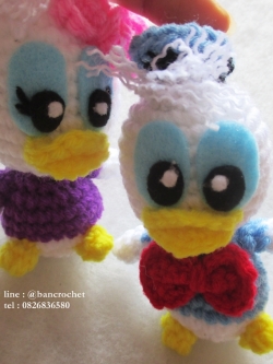 ตุ๊กตาโดนัลดักถักโครเชต์ ขนาด 4 นิ้ว Donald duck amigurumi crochet doll