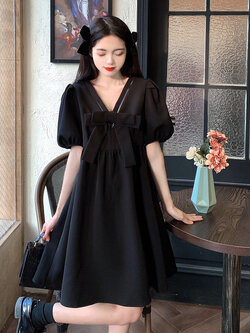 เดรสแขนสั้นมีไซส์L-4XLอก38-47นิ้ว