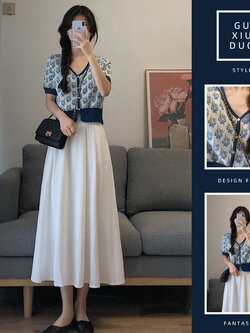 เดรสแขนสั้นมีไซส์L-4XLอก38-47นิ้ว