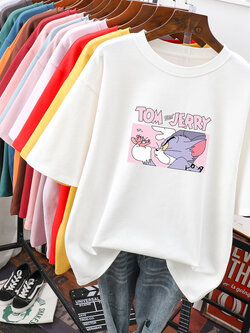 เสื้อยืดคอตตอน สกรีนลายน่ารัก มีหลากหลายสี ส่งฟรีทั่วไทย BY JIMIAO