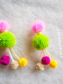 ต่างหูถักโครเชต์ crochet earrings หลากสี 5 นิ้ว