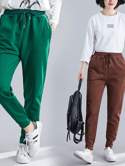 กางเกงผ้าลินิน กางเกงขายาว กางเกงผ้าลินินญี่ปุ่น กางเกงผ้าลินิน เอว ยางยืด By LZcotton and linen