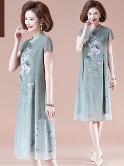 เดรสวัยผู้ใหญ่40-60ปี เดรสคุณแม่ ชุดเดรสทำงานวัยผู้ใหญ่ แบรนด์ MAMA DRESS