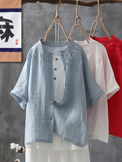 เสื้อเชิ้ตผ้าฝ้ายลินิน ขายเสื้อเชิ้ต ผ้าลินิน เสื้อเชิ้ตผ้าฝ้ายผู้หญิง