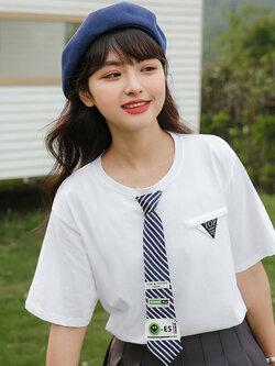 เสื้อผ้าวัยรุ่นเกาหลี เสื้อยืดวัยรุ่นผู้หญิง มีขนาด S M L XL