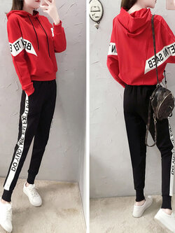 ชุดวอร์ม สูทเกาหลี Jumpsuit ชุดจั้มสูท ชุดเซท 2 ชิ้น ชุดกีฬาผู้หญิง ชุดออกกำลังกาย เสื้อกันหนาว ชุดวอร์มคู่