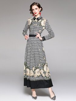 ชุดเดรสแฟชั่น ชุดกระโปรงยาว เดรสยาวลำลอง